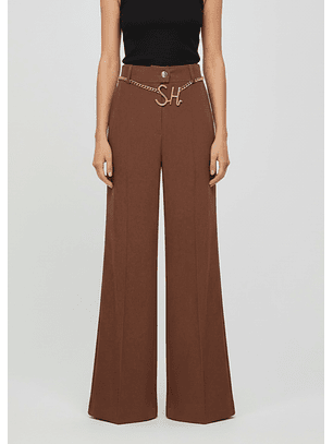 Calças Wide Leg com Pregas Castanho - SAHOCO 