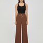 Calças Wide Leg com Pregas Castanho - SAHOCO  - Thumbnail 2