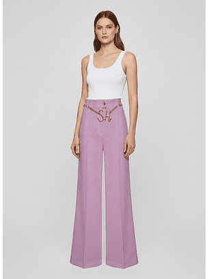 Calças Wide Leg com Pregas Lilás - SAHOCO