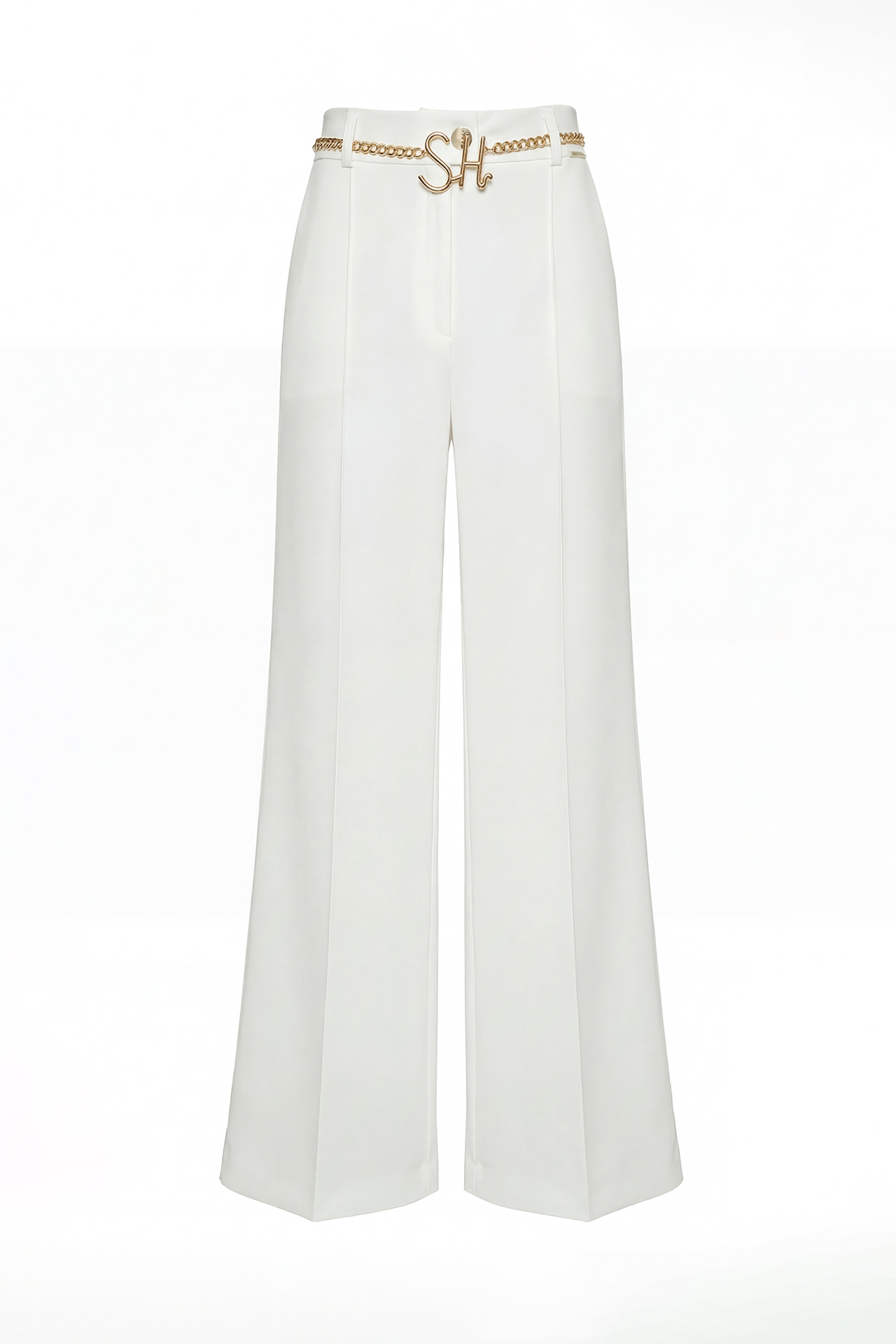 Calças Wide Leg com Pregas Branco - SAHOCO 5