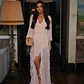 Vestido Comprido e folhos Rosa - SAHOCO - thumbnail 2