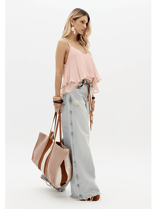 Calças em Ganga Wide Leg - Lança Perfume