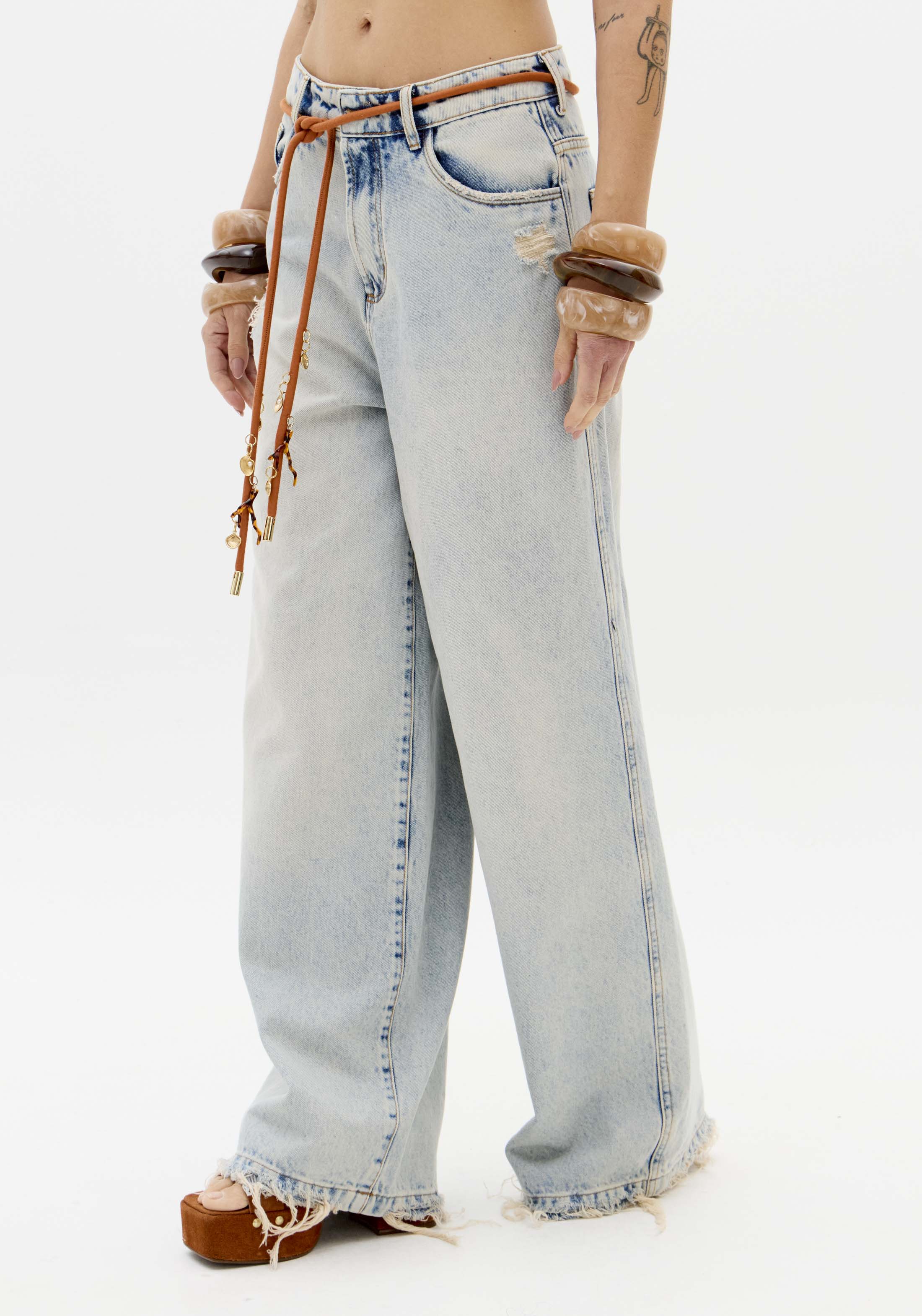 Calças em Ganga Wide Leg - Lança Perfume 1