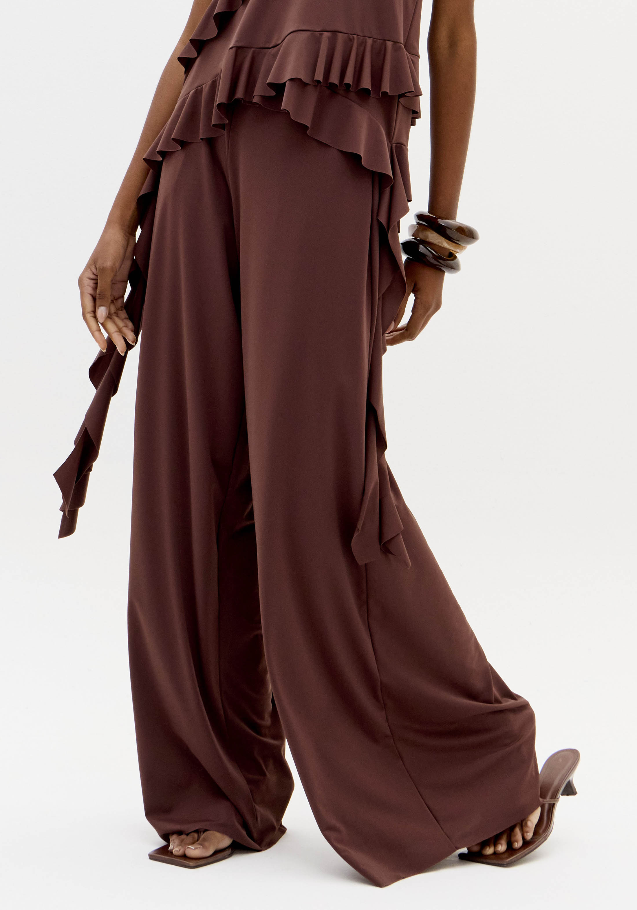 Pantalonas Malha Fria Castanho - Lança Perfume 6