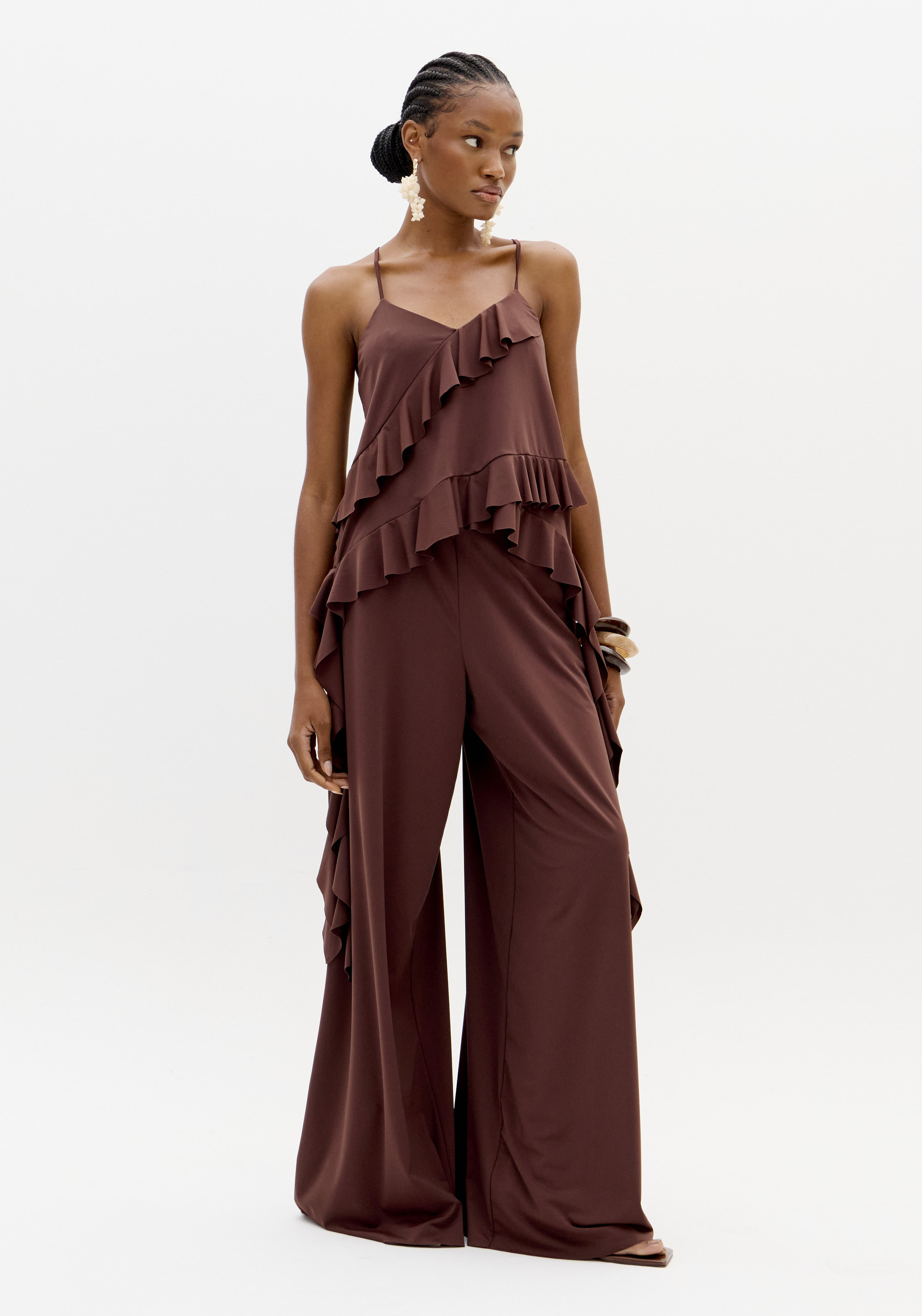 Pantalonas Malha Fria Castanho - Lança Perfume 2