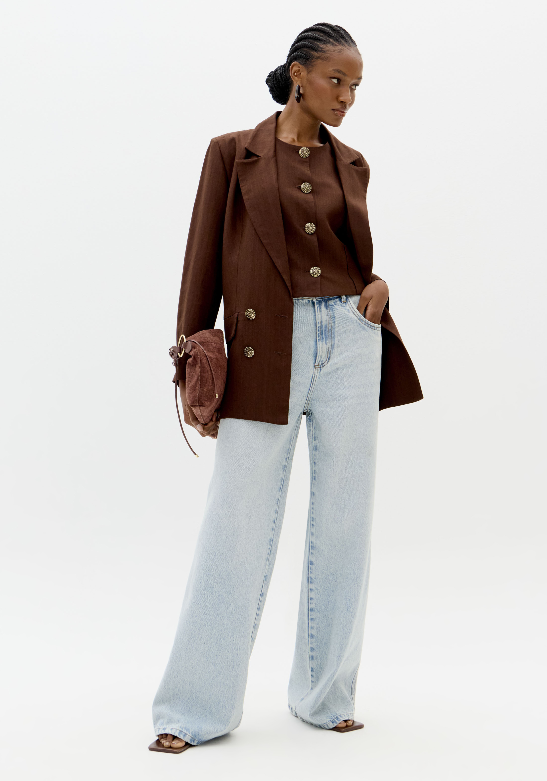 Calças Wide Leg Ganga Clara - Lança Perfume 3