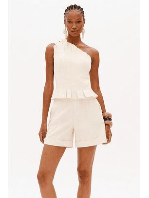 Calções com Dobra Bege - Lança Perfume