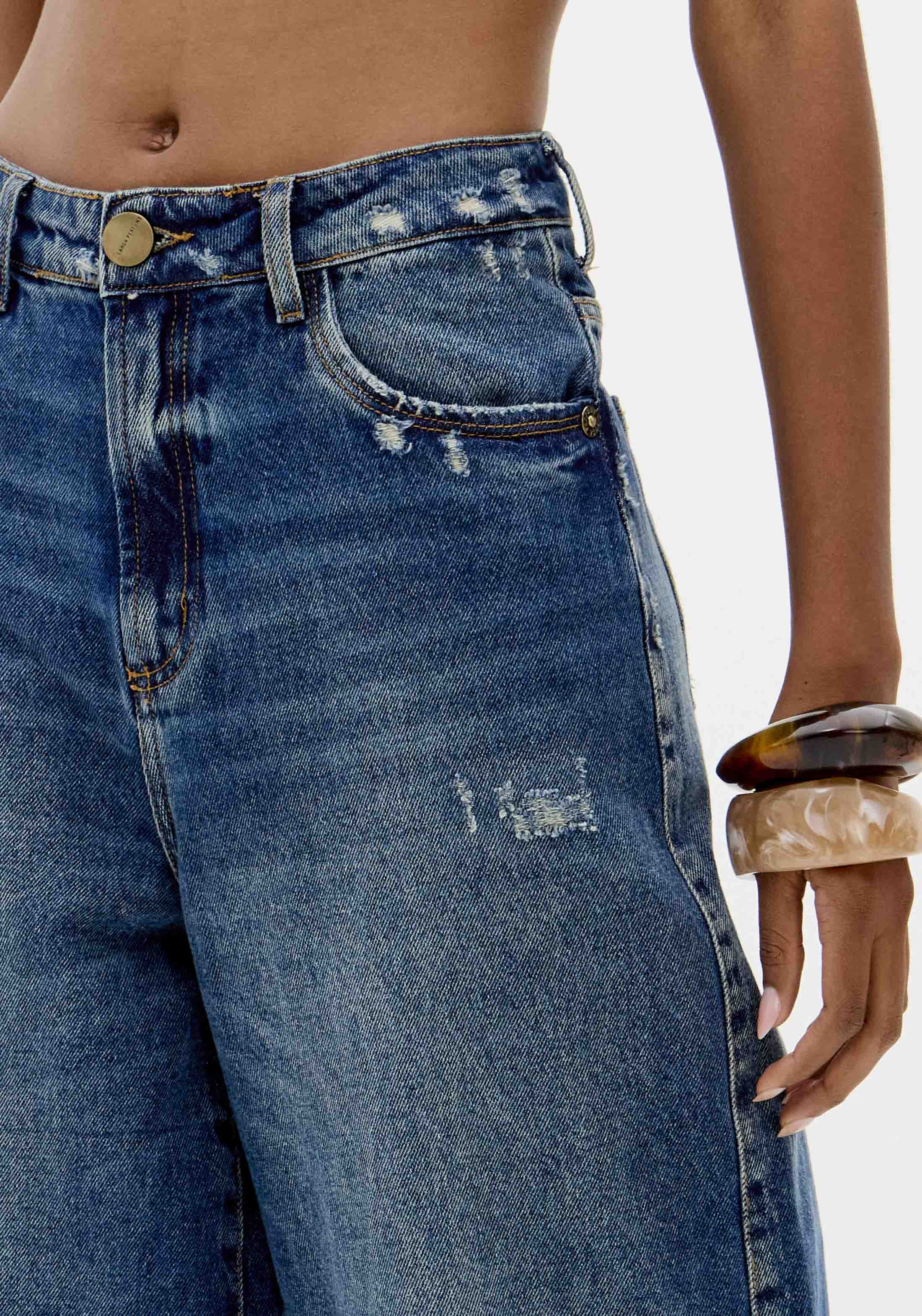 Calças Wide Leg em Ganga - Lança Perfume  4