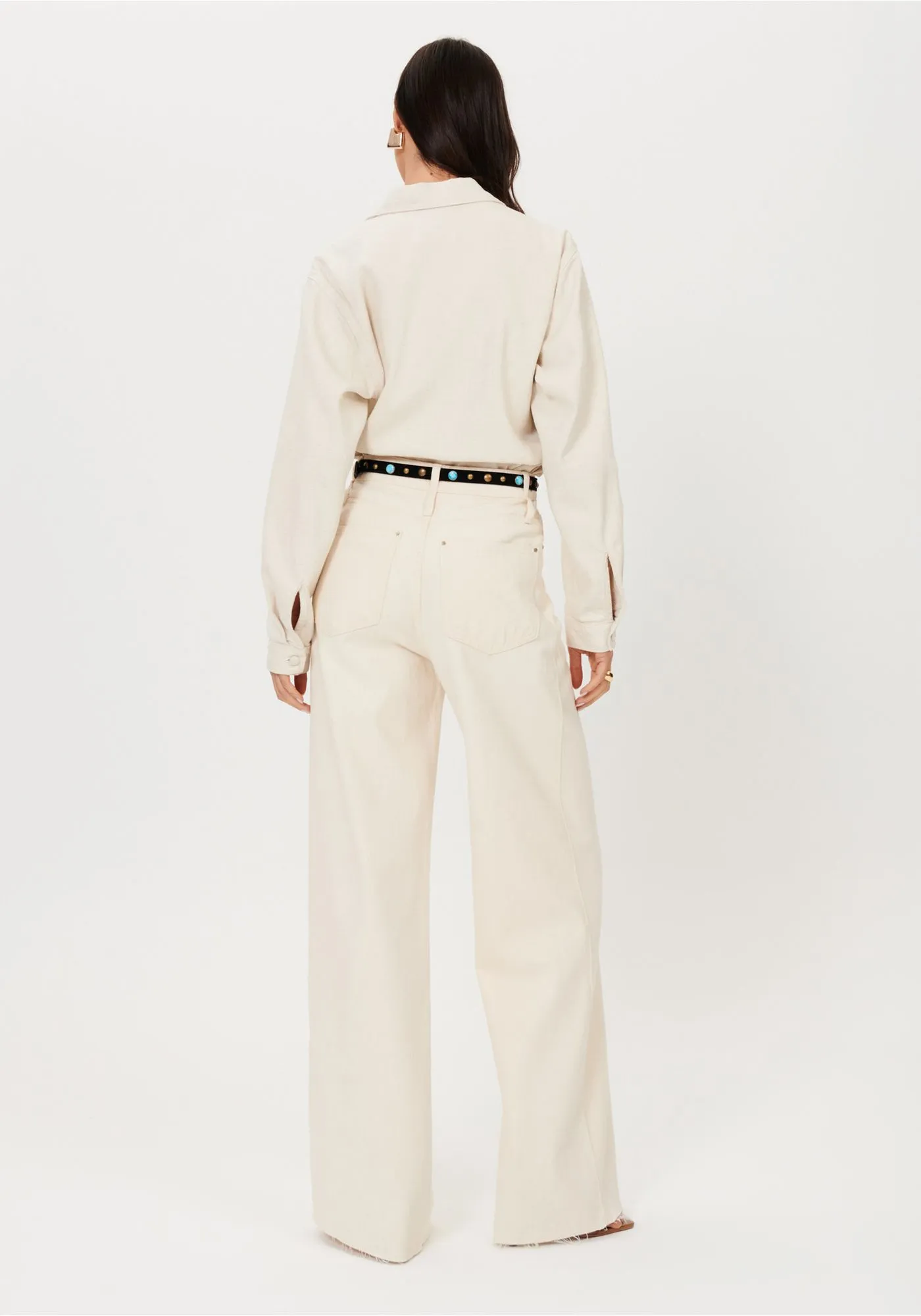 Calças Wide Leg com Cinto Creme - Lança Perfume 4