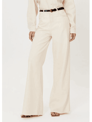 Calças Wide Leg com Cinto Creme - Lança Perfume