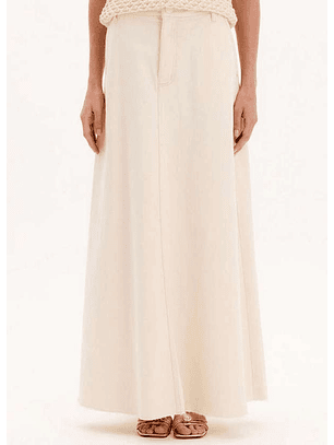 Saia Comprida em Sarja Creme - Lança Perfume