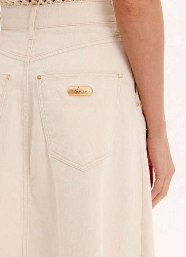 Saia Comprida em Sarja Creme - Lança Perfume 4