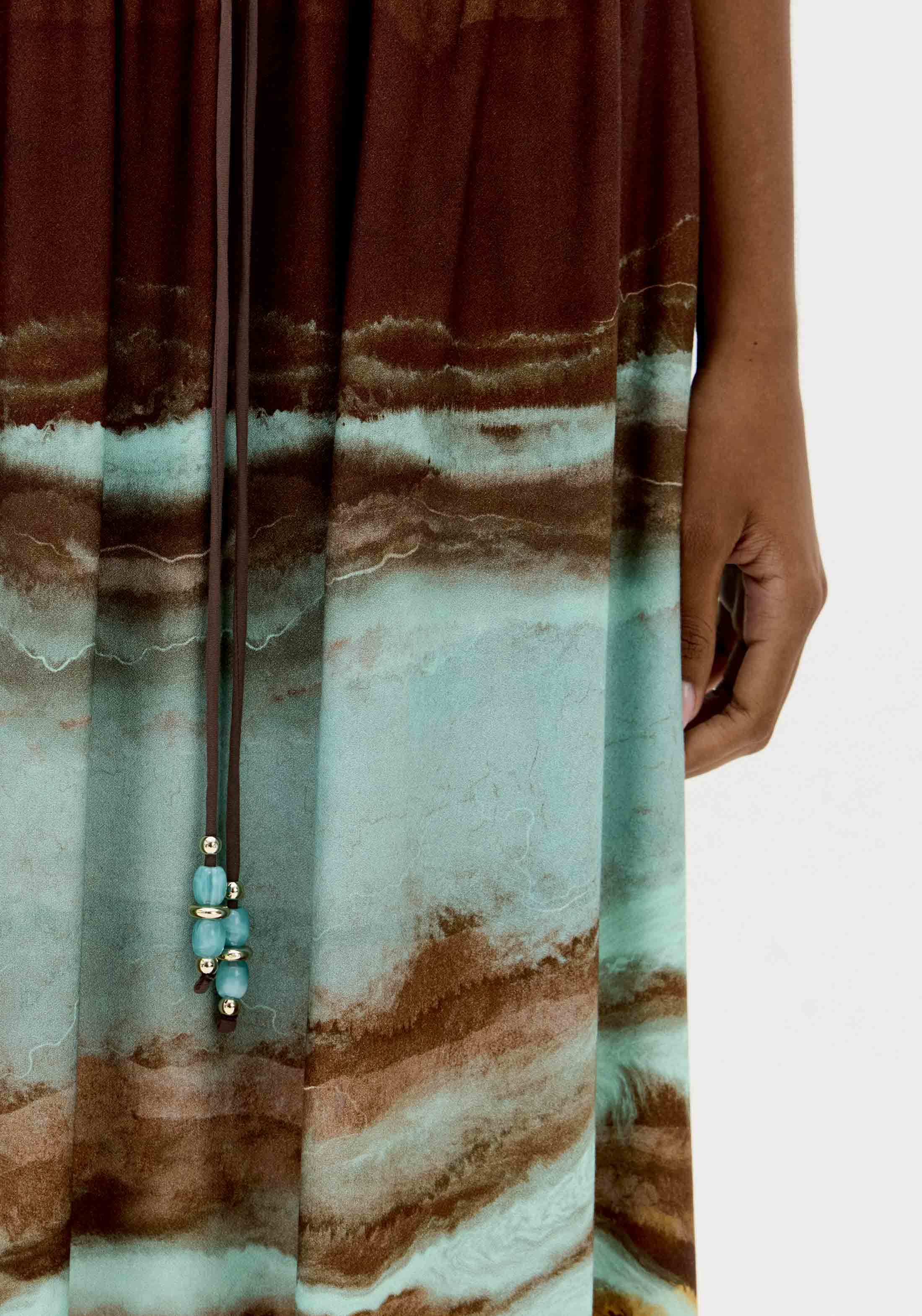 Saia Comprida MARBLE Castanho e Turquesa - Lança Perfume 5