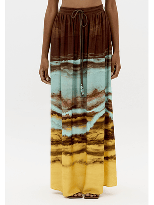 Saia Comprida MARBLE Castanho e Turquesa - Lança Perfume