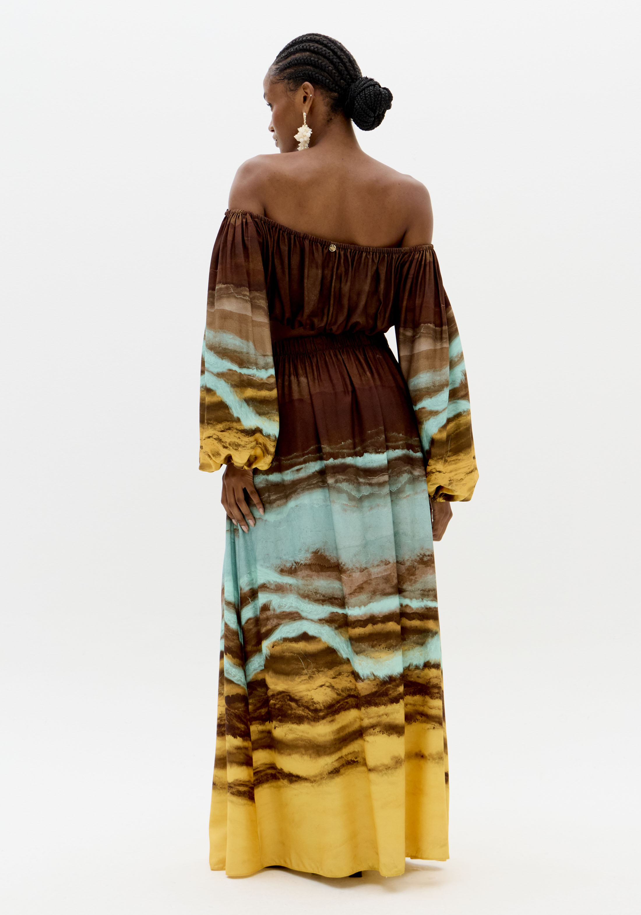 Saia Comprida MARBLE Castanho e Turquesa - Lança Perfume 3