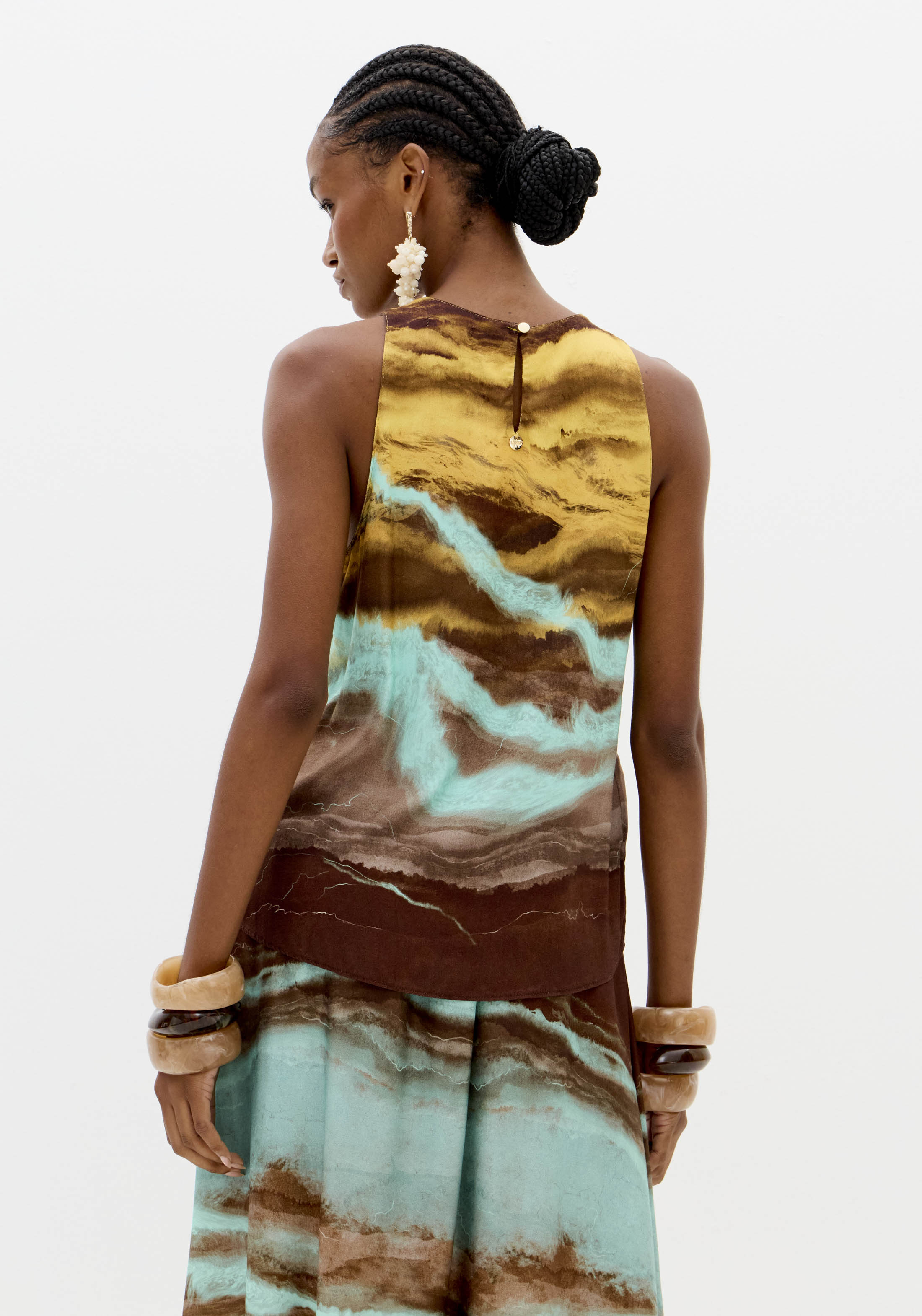 Top MARBLE Castanho e Turquesa - Lança Perfume 4