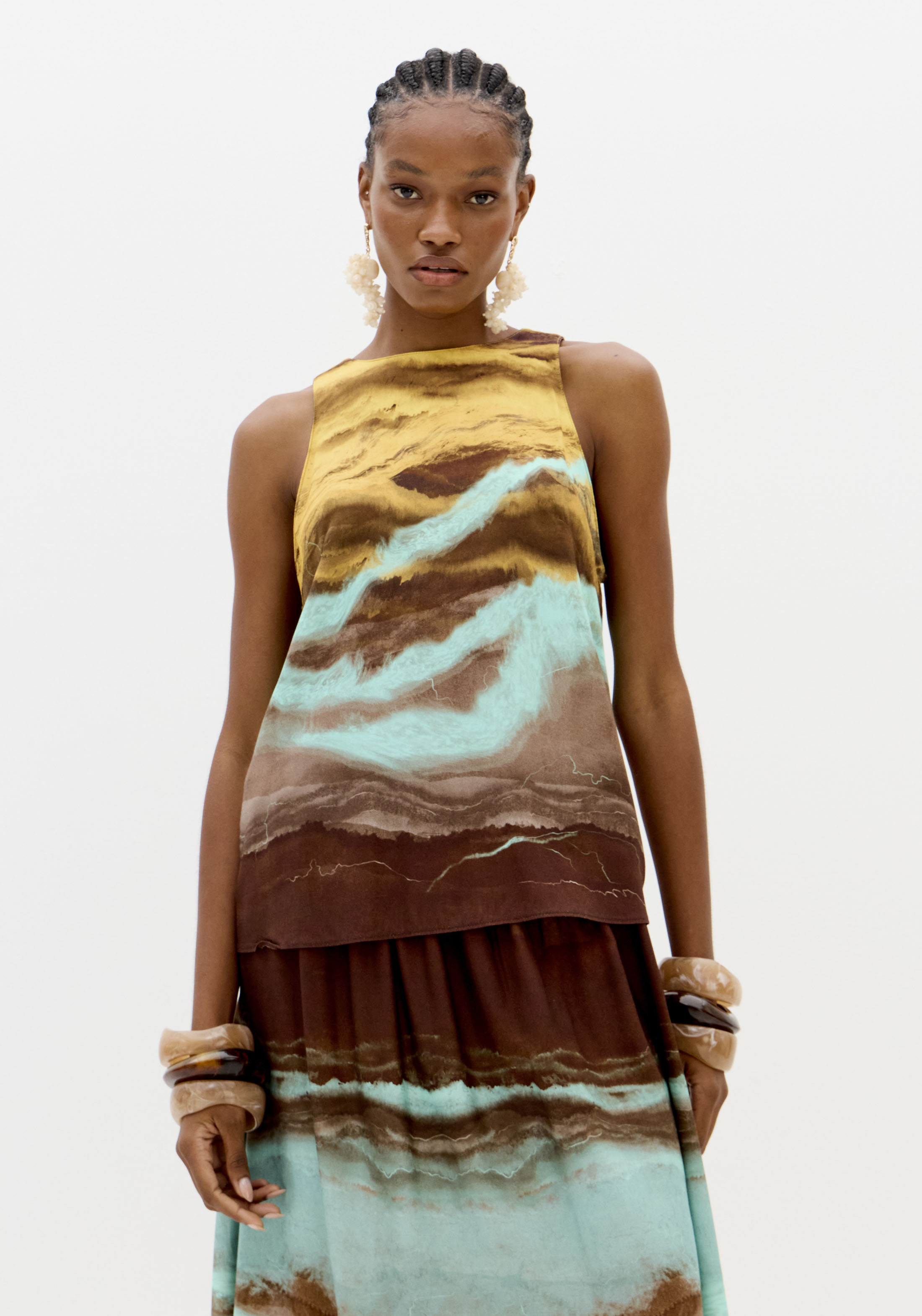 Top MARBLE Castanho e Turquesa - Lança Perfume 1