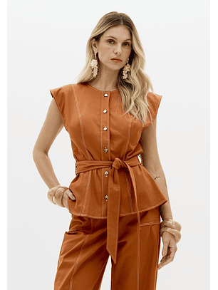 Blusa Colete Ferugem - Lança Perfume 