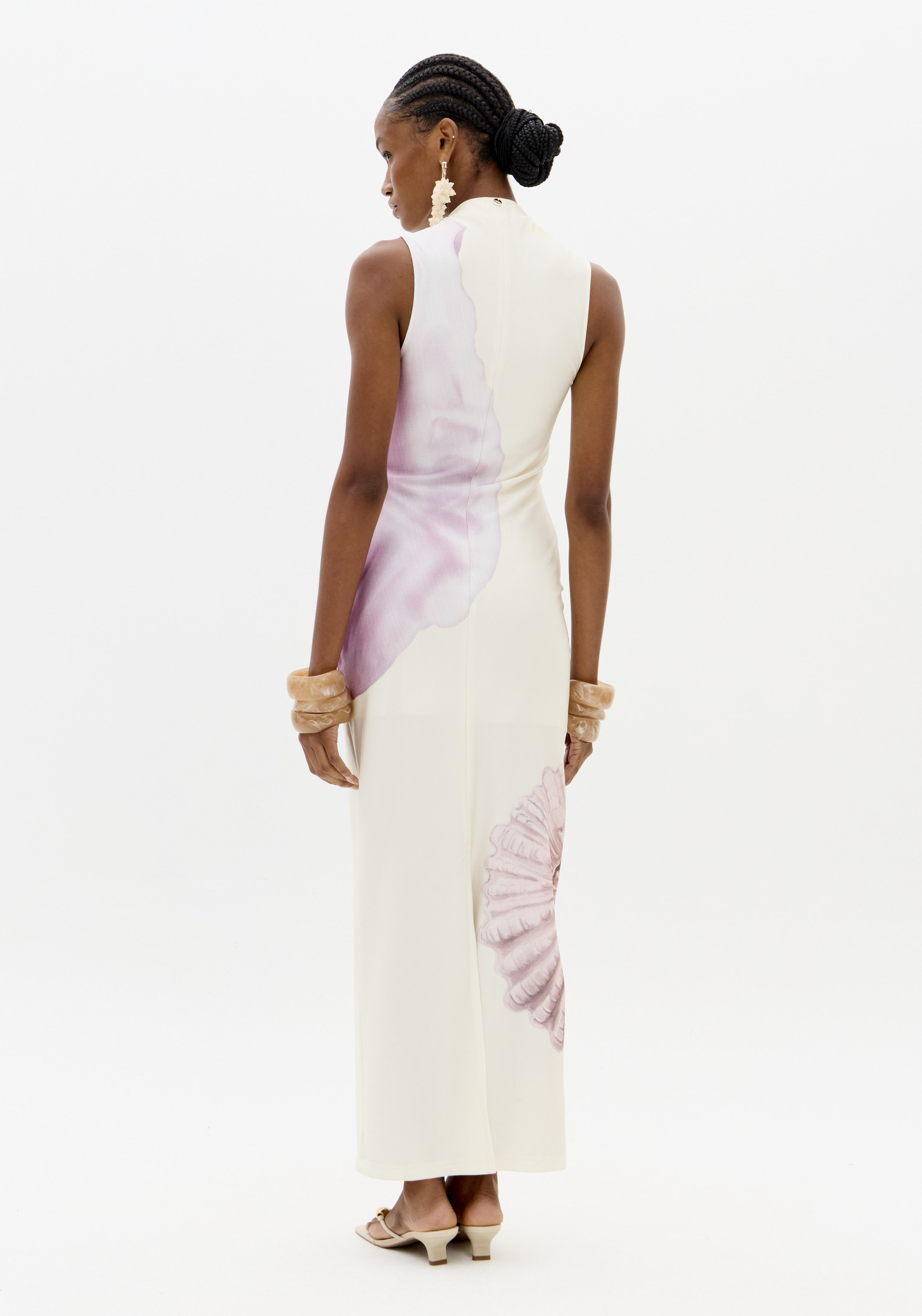 Vestido Justo PINK SHELL Branco - Lança Perfume  2