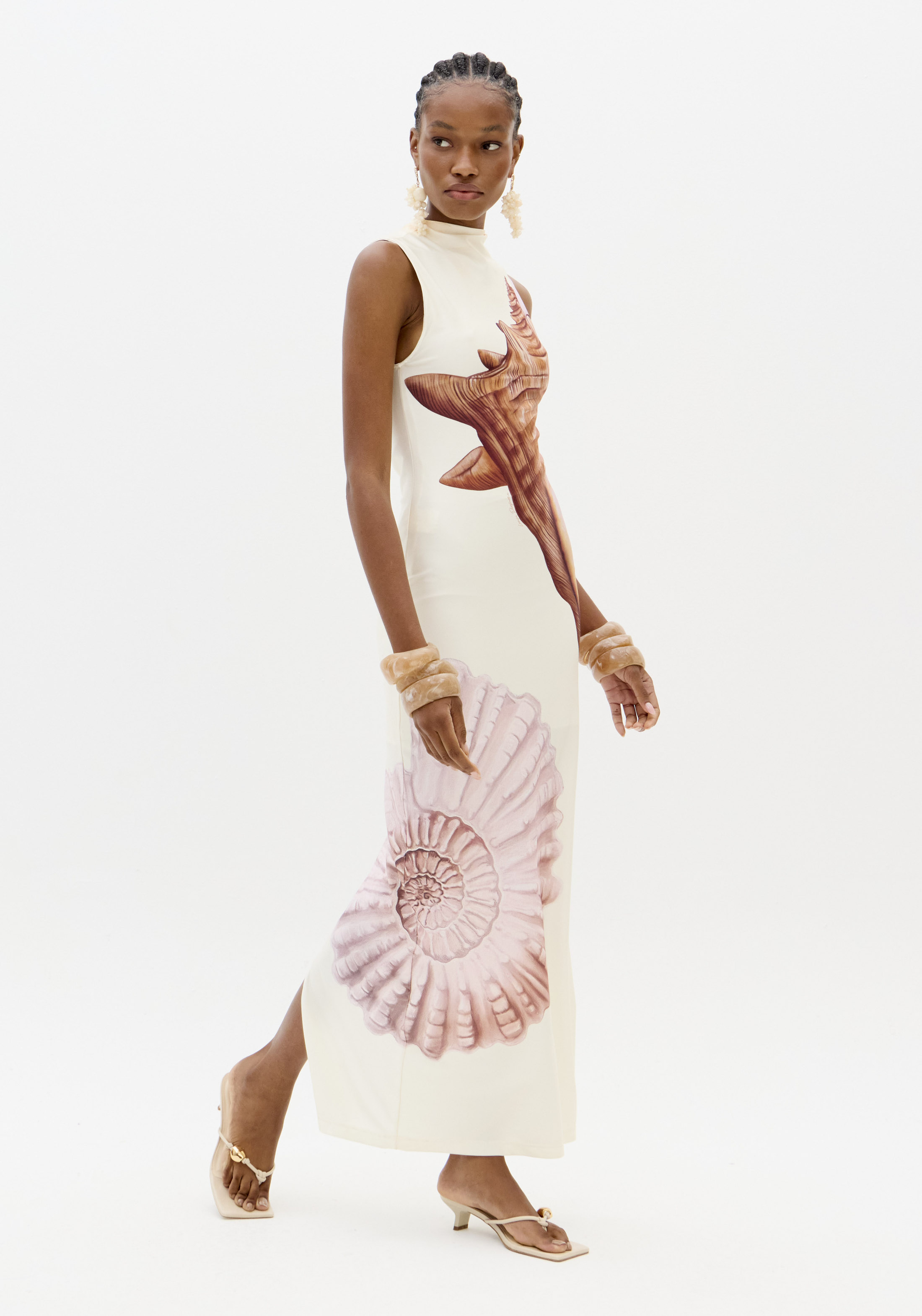 Vestido Justo PINK SHELL Branco - Lança Perfume  3