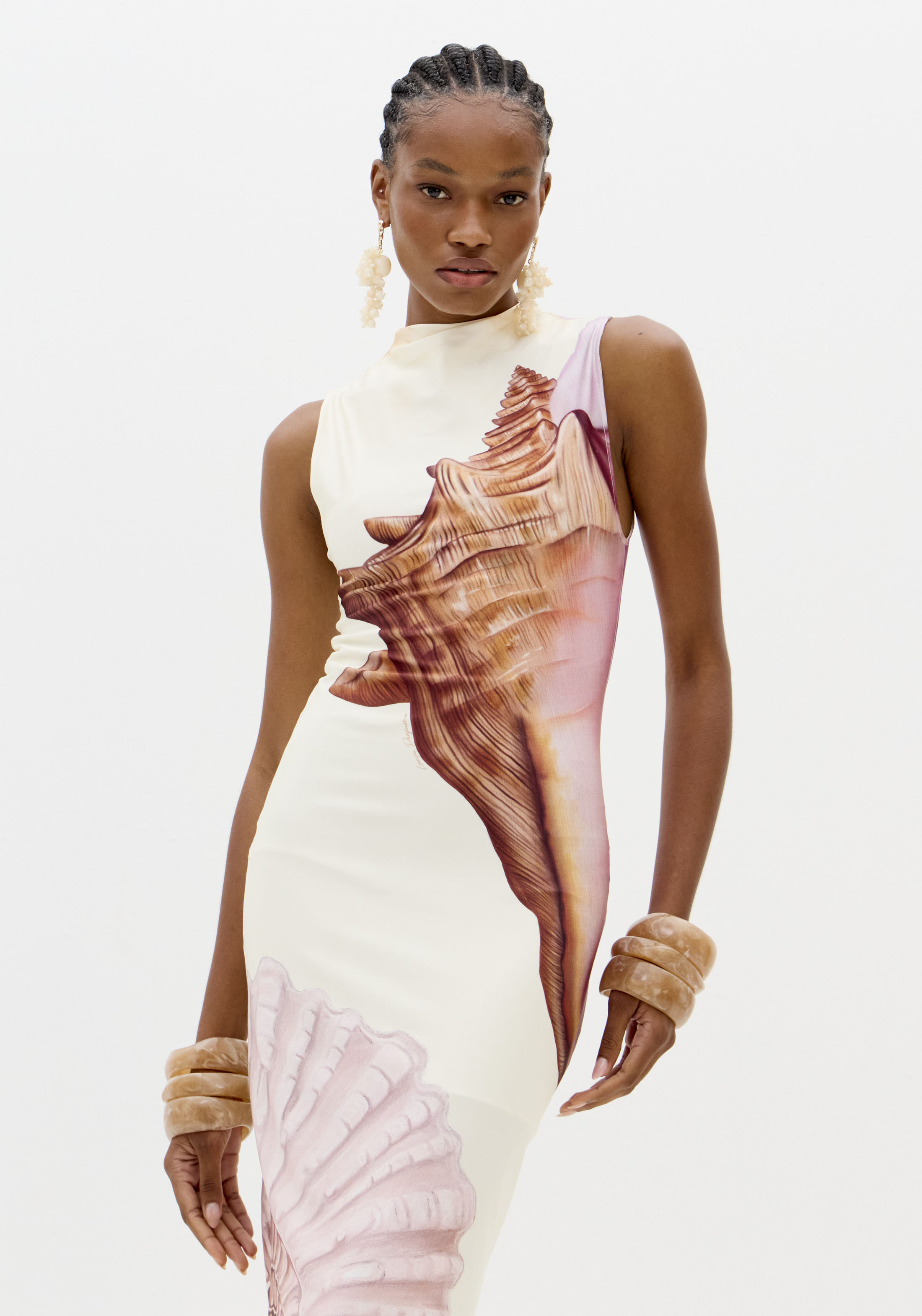 Vestido Justo PINK SHELL Branco - Lança Perfume  4