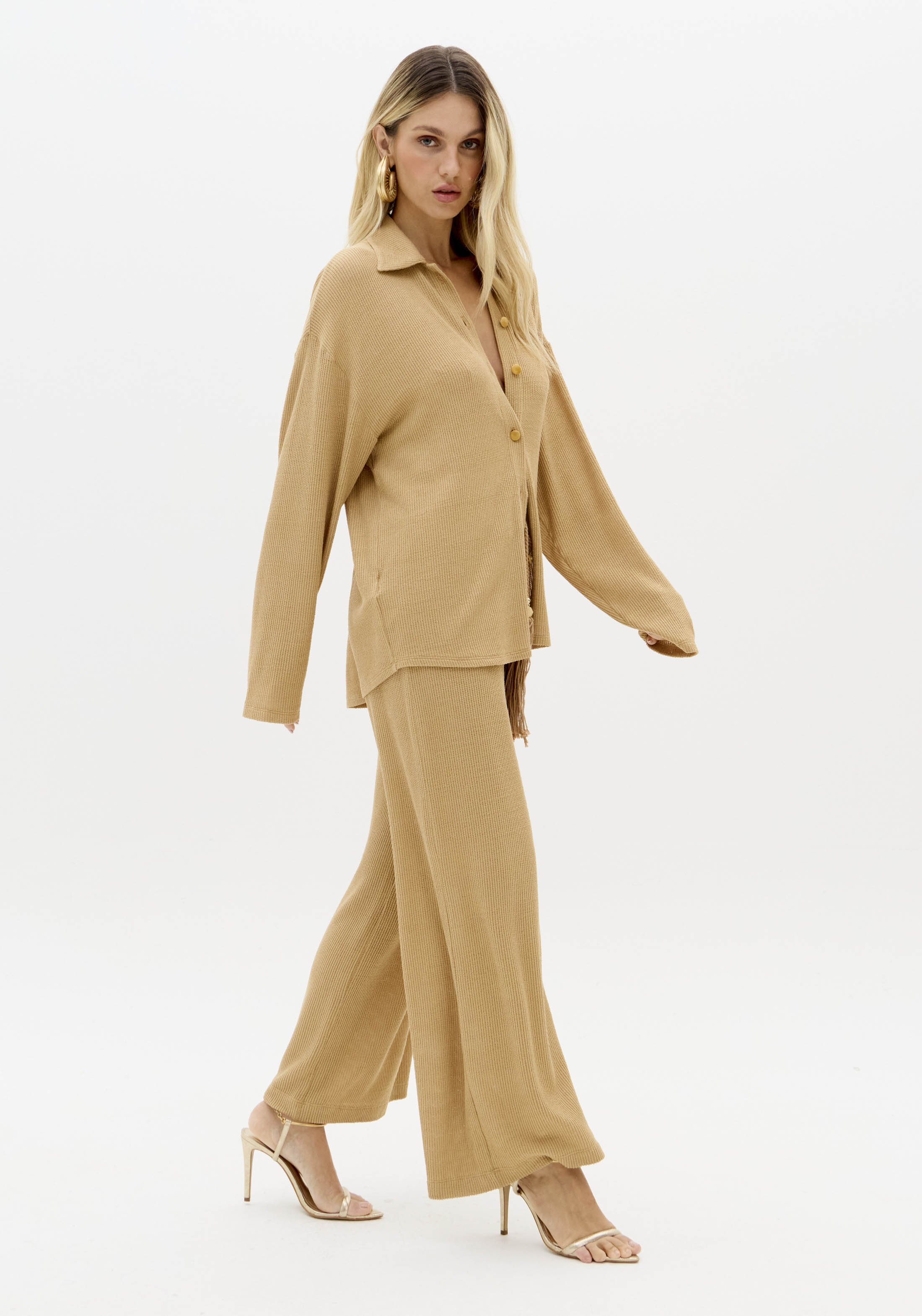 Calças Largas CROASSAINT Bege - Lança Perfume 4