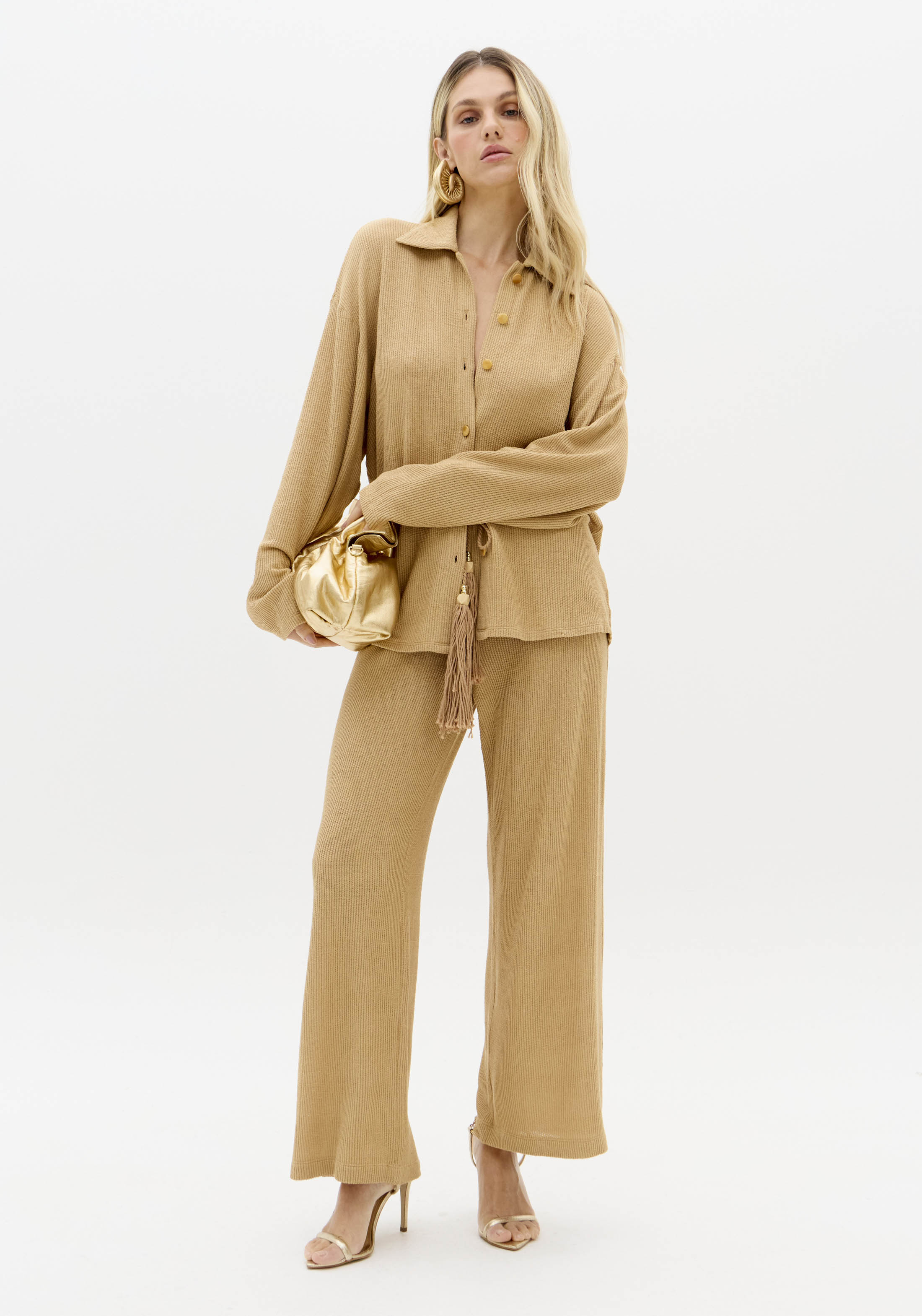 Calças Largas CROASSAINT Bege - Lança Perfume 2