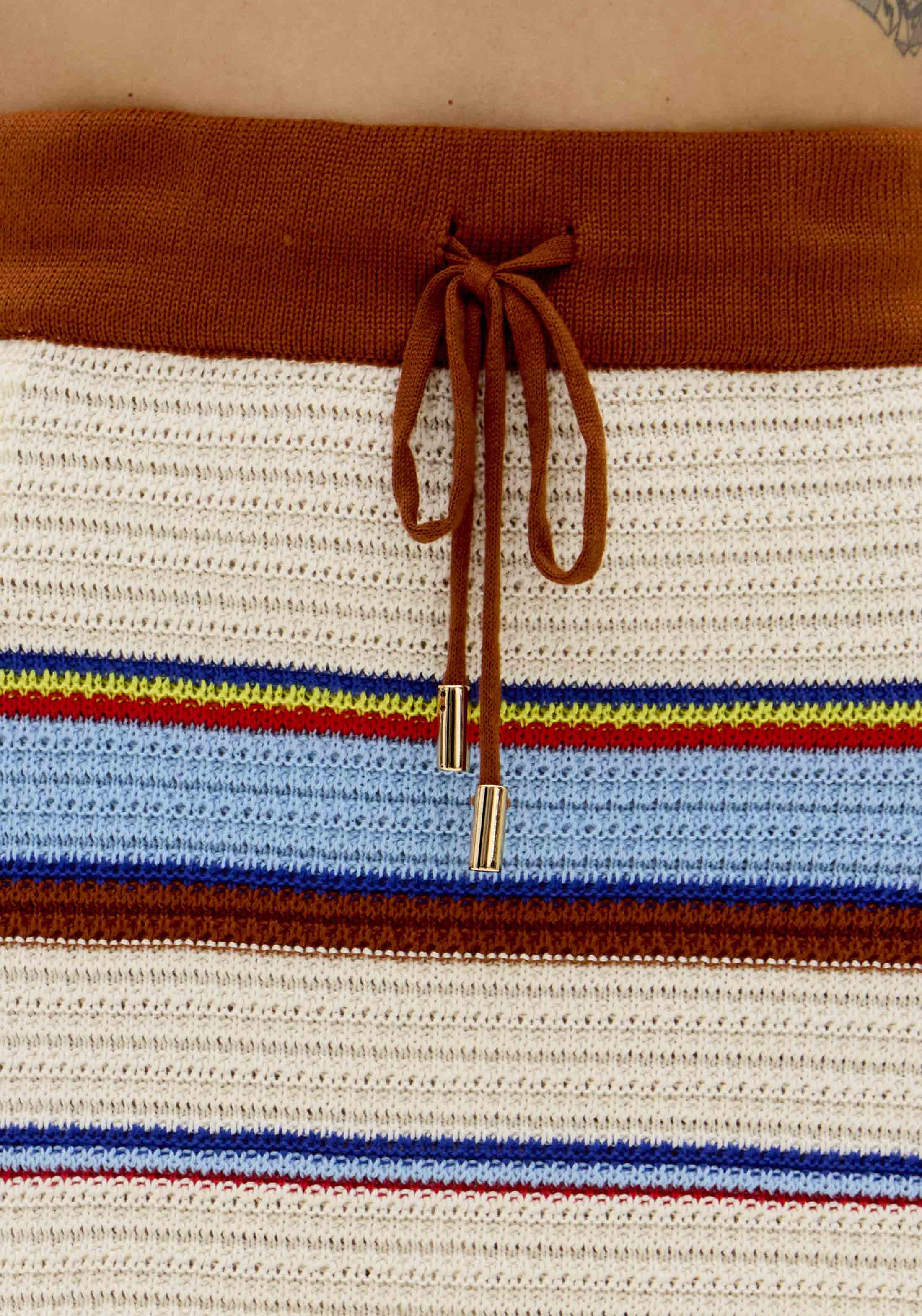 Saia Curta Tricô Bege Multi - Lança Perfume  2