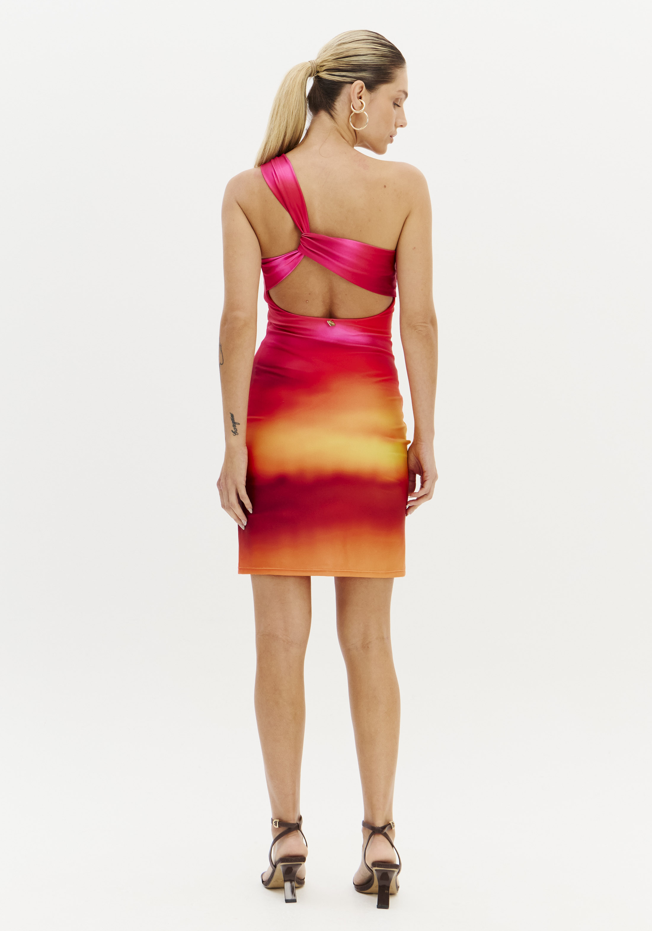 Vestido Justo SUNSET MIRAGE Rosa - Lança Perfume  4