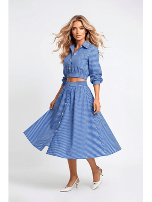 Camisa Riscas Azul e Branco - SAHOCO 