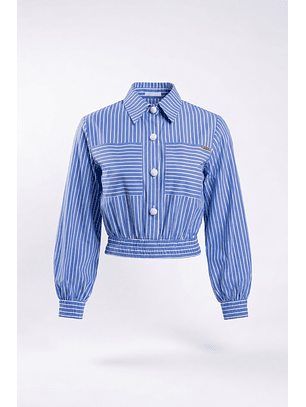 Camisa Riscas Azul e Branco - SAHOCO 