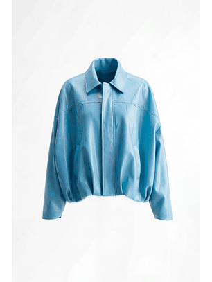 Casaco Bomber Ecopele Azul - SAHOCO