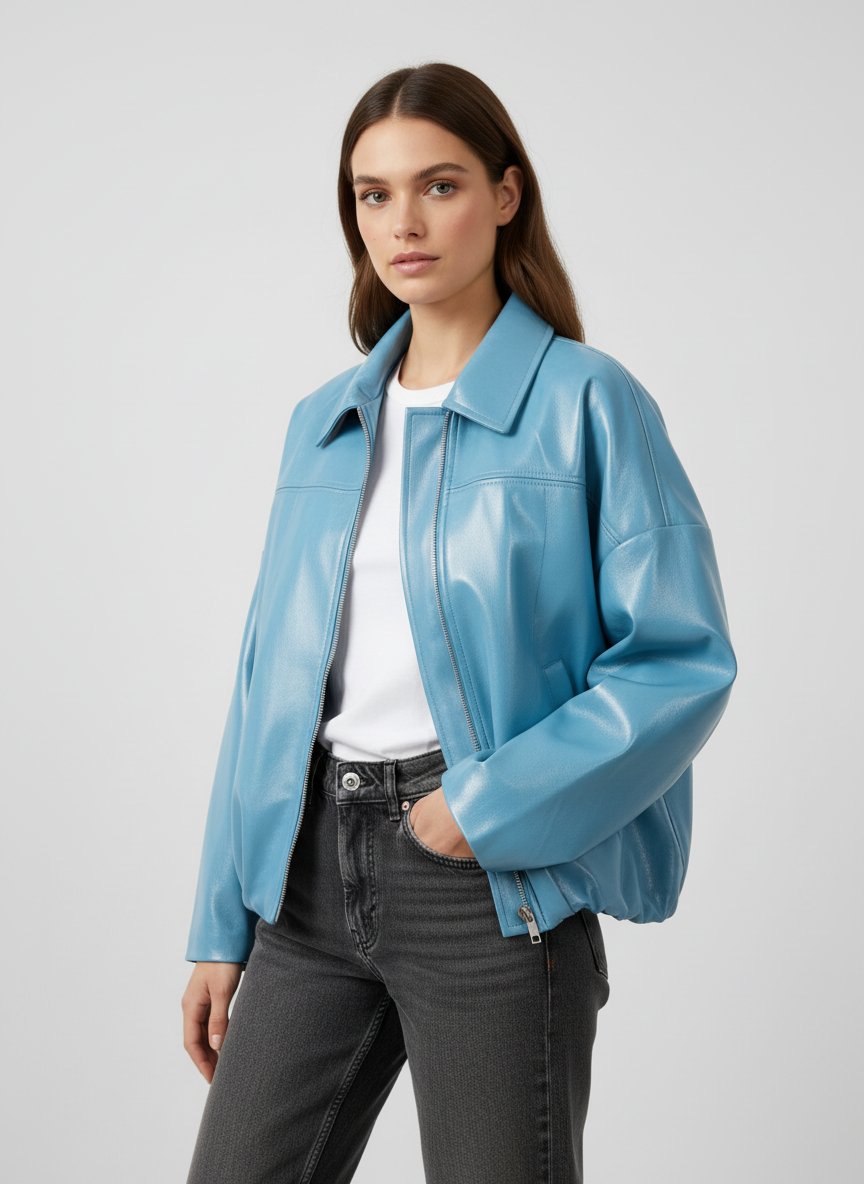 Casaco Bomber Ecopele Azul - SAHOCO 1