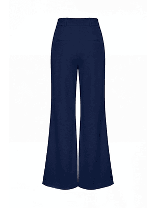 Calças Wide Leg com Pregas Azul Escuro - SAHOCO