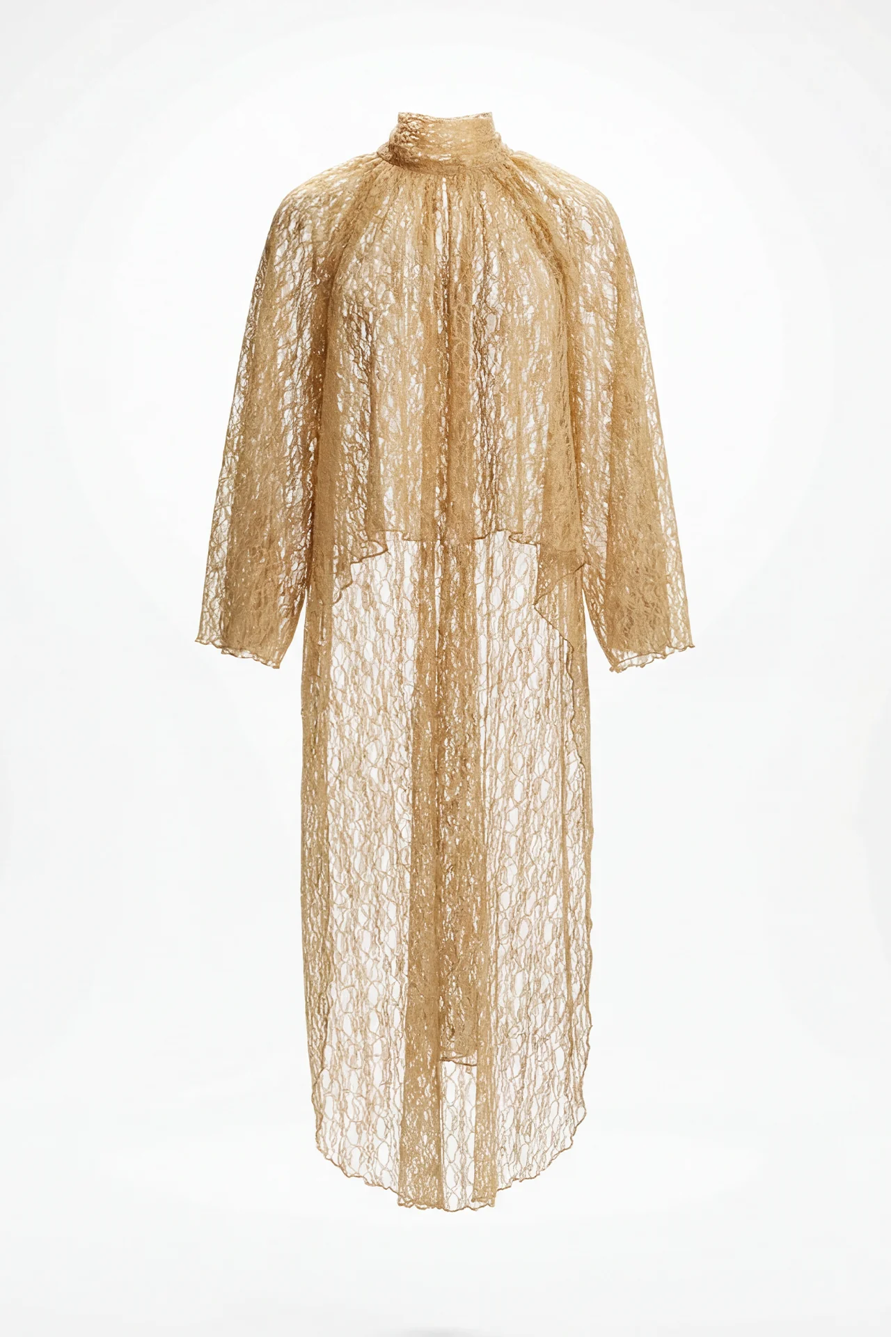 Blusa em Renda Comprida Bege - SAHOCO 2