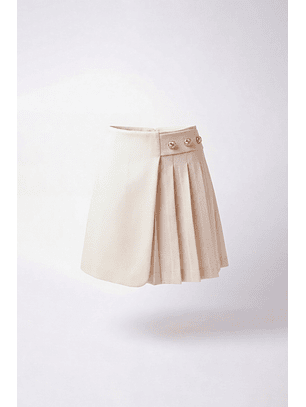 Saia com Pregas Branco - SAHOCO