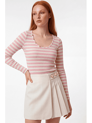 Saia com Pregas Branco - SAHOCO