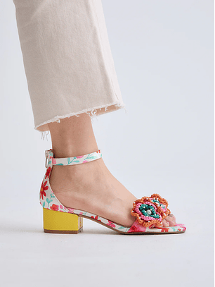 Sandália de Salto Capri 400 Flores - EXÉ