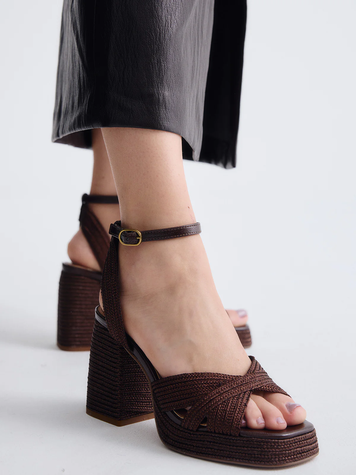 Sandália de Salto Havana-309 Castanho - EXÉ  8