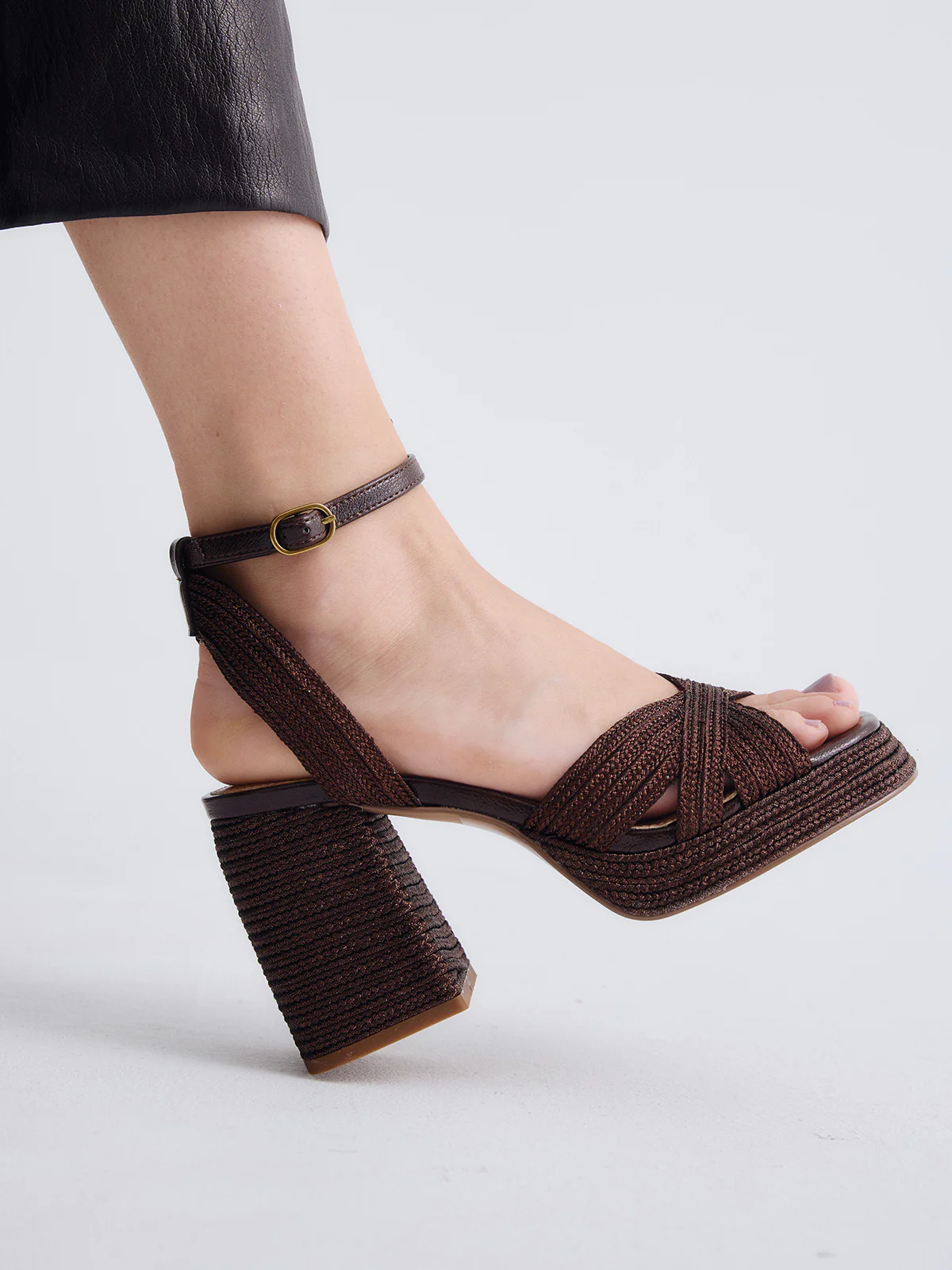 Sandália de Salto Havana-309 Castanho - EXÉ  2