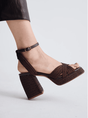 Sandália de Salto Havana-309 Castanho - EXÉ 