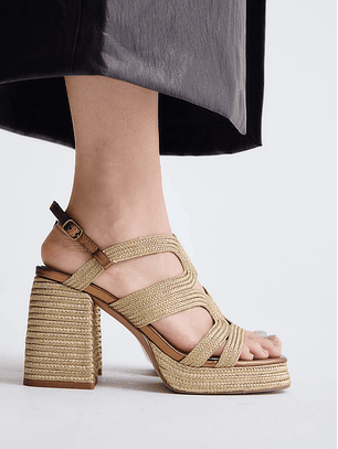 Sandália de salto Havana-077 Dourado - EXÉ