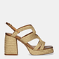Sandália de salto Havana-077 Dourado - EXÉ - Thumbnail 1