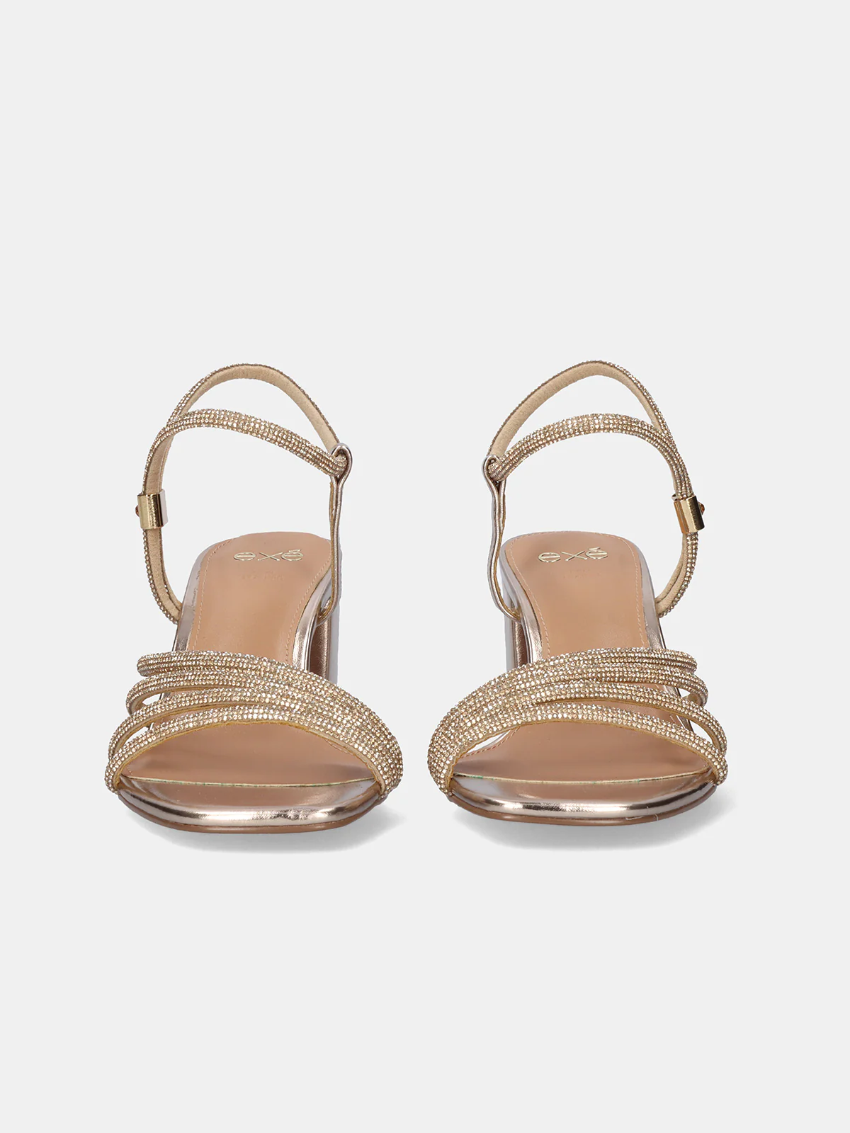 Sandália de Salto Block Anny-990 Dourado - EXÉ  2