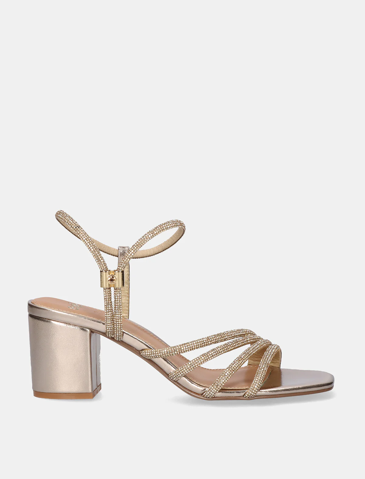 Sandália de Salto Block Anny-990 Dourado - EXÉ  1