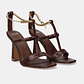 Sandália de Salto Moana-246 Cobra Castanho - EXÉ - thumbnail 2