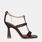 Sandália de Salto Moana-246 Cobra Castanho - EXÉ - thumbnail 1