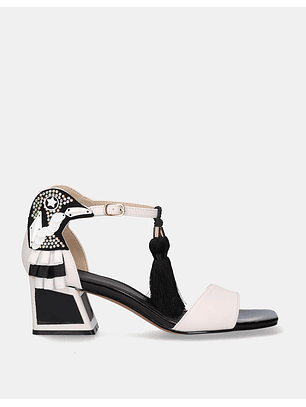 Salto de Salto Baixo Luísa-210 Preto e Branco - EXÉ 