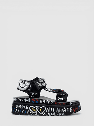 Sandália EKS-04H Smile Preto - NAN-KU