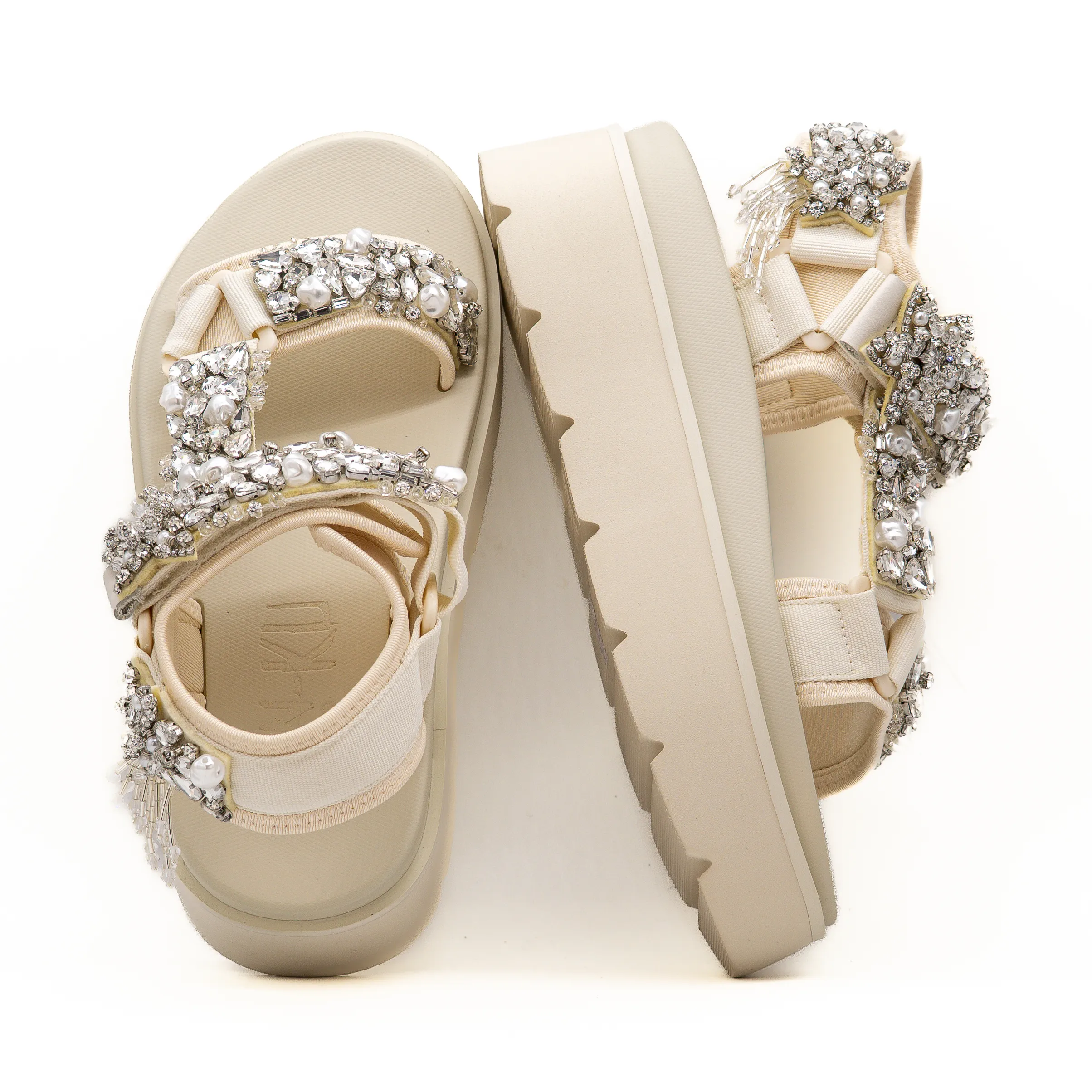 Sandália com Strass EKS-03H Branco - NAN-KU  4